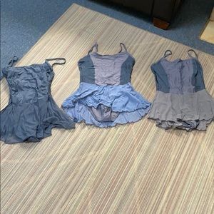 Set of 3 leotards-attached skirt-costume